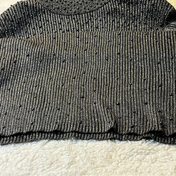 Maggie Barnes Women Gray Silver beads rib knit sweater. Gray/silver size 1X used - Picture 8 of 16